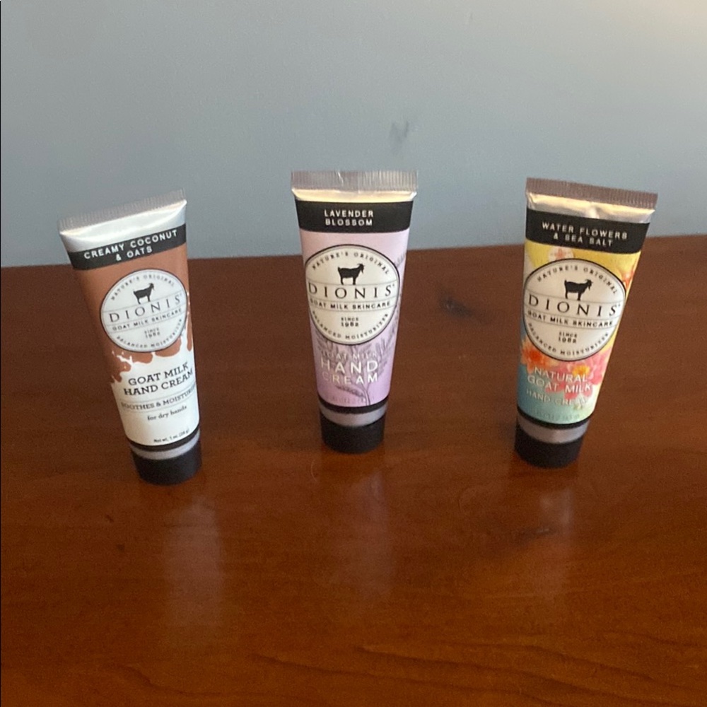Dionis goat milk hand cream. Lavender, coconut and water flower sea salt.